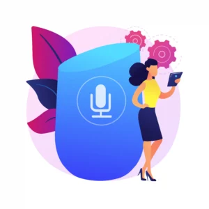 A Lady using voice search marketing, Digital Marketing in UAE