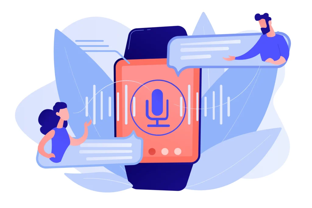 People exploring voice search marketing, Digital Marketing in UAE